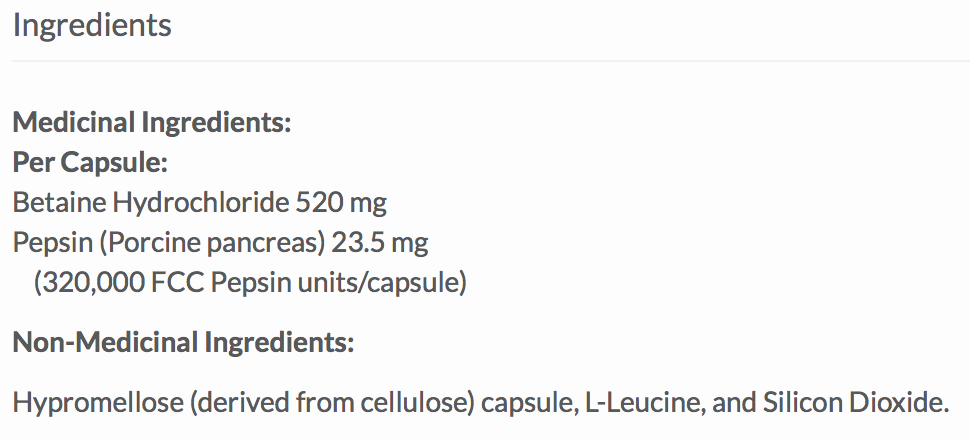 Betaine HCl & Pepsin