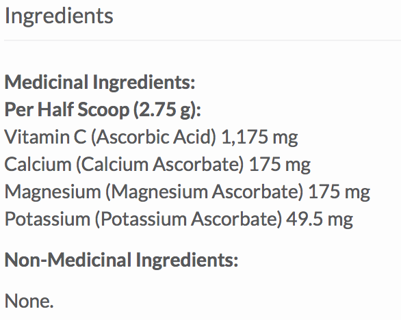 Buffered Vitamin C Powder