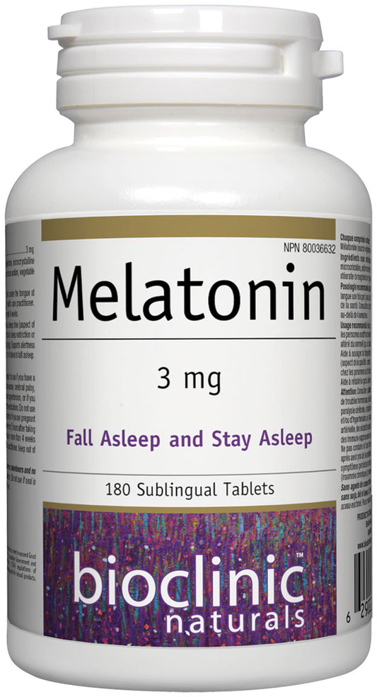 Melatonin 3 mg 180 Sublingual Tablets Bioclinic Naturals